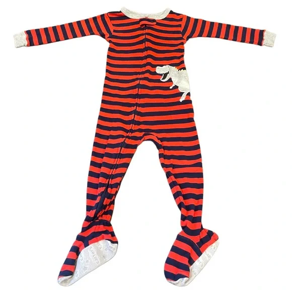CARTERS Red and Blue Dino Footies One Piece. Size 18M - Picture 2 of 5